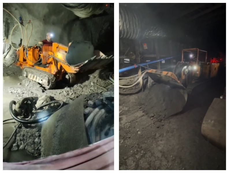 รถตักหินแบบเทข้างทรงต่ำ