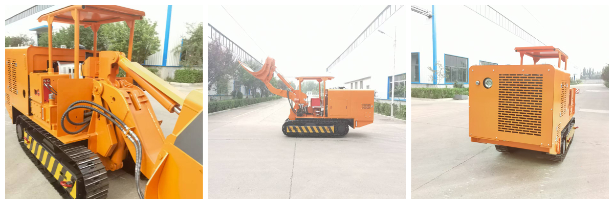 Grande carregador de rocha com descarga lateral