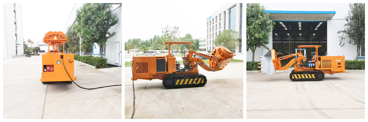 Carregador de rocha com descarga lateral e comando à distância Carregador de rocha com descarga lateral e comando à distância